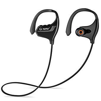 Bluetooth Headphones, TOTU BT-2 V4.1 Wireless Headphones IPX5 Sweatproof Music Stereo Sports Headset, HD Sound with Bass, Noise Cancelling, Secure Fit, up to 8 hours working time (2017 Upgraded)