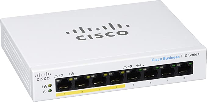 Cisco Business CBS110-8PP-D Unmanaged Switch | 8 Port GE | Partial PoE | Desktop | Ext PS | Limited Lifetime Protection (CBS110-8PP-D)