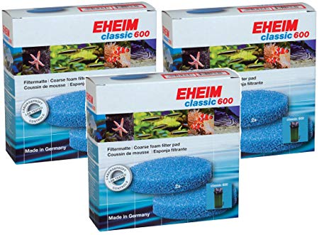EHEIM Coarse Filter Pad (Blue) for Classic External Filter 2217 - 6 Total Filters (3 Packs with 2 per Pack)