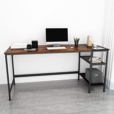 JOISCOPE Computer Desk with Shelves,Laptop Table with Grid Drawer,63 inches(Vintage Oak Finish)