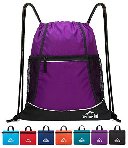 Venture Pal Packable Sport Gym Drawstring Sackpack Backpack Bag with Wet Pocket for Men,Women,Kids-8 Colors