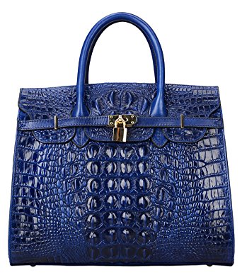 Pijushi Embossed Crocodile Purse Genuine Leather Satchel Handbags Office Padlock Bag 22130