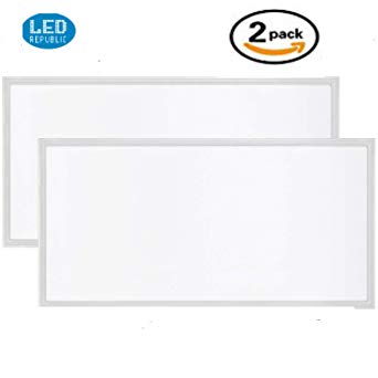 LED Republic 2-Pack UL LED Troffer Flat Panel Light Ultra Thin 24''X48'',2ft X 4ft 50W 5000K 5250 Lumens, Daylight White, DLC Qualified, Eligible for Nationwide Rebate Programs