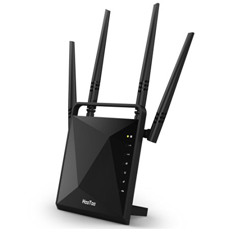 HooToo Wireless Router AC1200, 4 Antennas USB 3.0 Port, Dual Band 2.4GHz / 5GHz Wi-Fi Router