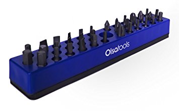 Olsa Tools | Hex Bit Holder With Magnetic Base | Premium Quality Tool Organizer (BLUE)