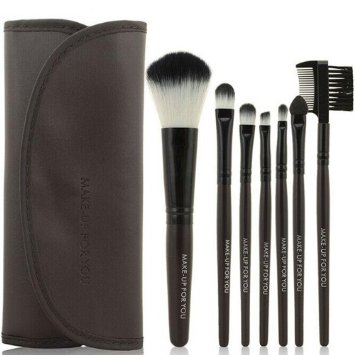 Aisxle 7 Piece Professional Cosmetic Makeup Brush Brushes Set Make Up Eye Shadow Blush Brush Cosmetic Kit with Pouch Bag
