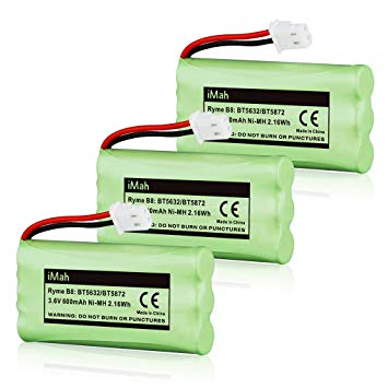 3-Pack iMah Ryme B8 BT5632 BT5872 Cordless Phone Battery Compatible with Vtech LS5105 LS5145 LS5146 89-1333-01-00 Home Handset Telephone