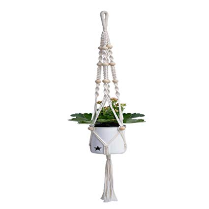 Lalang Plant Hanger Macrame Plant Holder Hangers Cotton Rope Hanging Planter Basket for Indoor and Outdoor (4#)