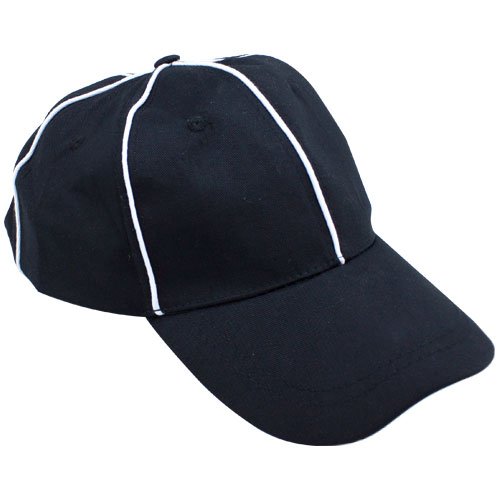 Crown Sporting Goods Official Black with White Stripes Referee / Umpire Cap