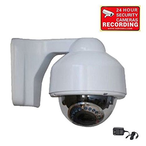 VideoSecu Dome Security Camera 700 TVL Built-in 1/3" SONY Effio CCD Day Night Vision IR Infrared CCTV 3.5-8mm Zoom Lens with Bonus Power Supply and Warning Sticker DMV3IRE BZ8