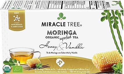 Miracle Tree - Moringa Organic Tea Honey & Vanilla - 25 Tea Bags