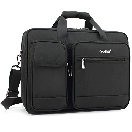 CoolBell 15.6 Inch Laptop Briefcase Protective Messenger Bag Nylon Shoulder Bag Multi-functional Hand Bag For Laptop / Ultrabook / Tablet / Macbook / Dell / HP / Men/Women/Business (Black)