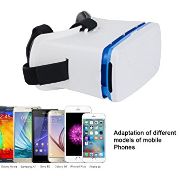 3D VR Glasses, iRainy 3D Virtual Reality Headset 360 Viewing Google Cardboard 3D Video Games Glasses for iPhone 6S/ 6S Plus /6 /6 Plus / 5, Samsung LG Sony HTC and Other 4.5- 6.0 inches Smartphones