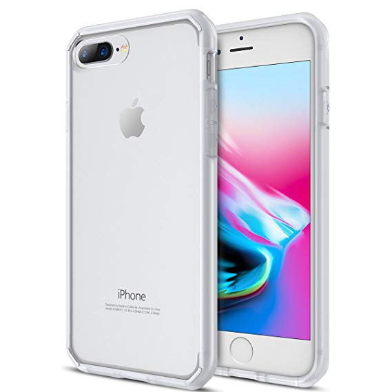 iPhone 7 Plus Case, iPhone 8 Plus Case, MX.Hyker Drop Protection Scratch-Resistant Matte Bumper and Slim Hard Transparent Clear Case for iPhone 7 Plus/iPhone 8 Plus (White)