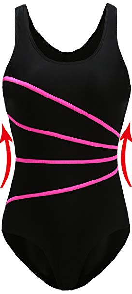 EBMORE Womens One Piece Swimsuit Bathing Suit Chlorine Resistant for Athletic Sport Training Exercise