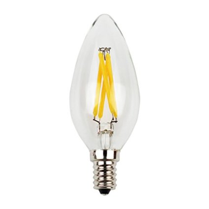 LIGHTSTORY C11 3W LED Filament Bulb - LED Candelabra 40W Equivalent E12 Base 2700K Non-dimmable