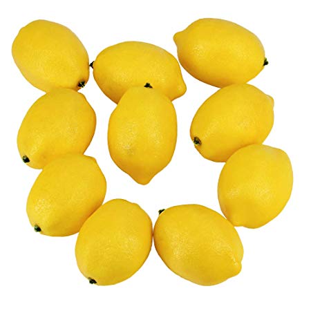 Supla 20 PCS Artificial Lemons Fake Lemons Faux Lemons Fruits in Yellow 3" Long x 2" Wide