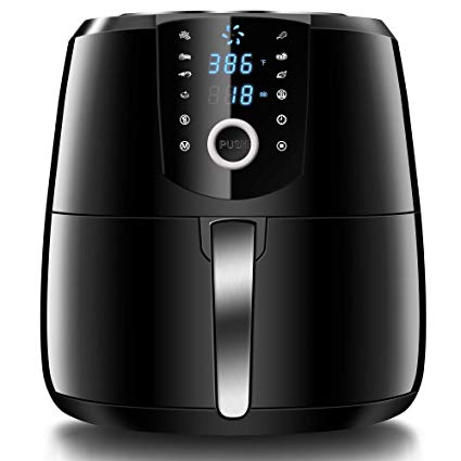 HOLSEM Air Fryer XL with Rapid Air Circulation System, 5.28 QT Extra Large Capacity Digital Air Fryer, Temperature up to 400°F, Low Fat Healthy Air Fryer, Black, 1500W (LED Display) (Renewed)