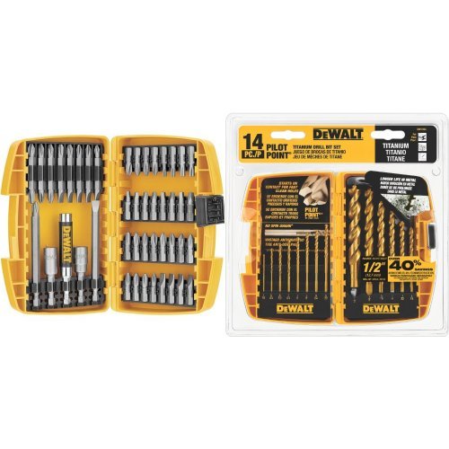 DEWALT DW2166 45-Piece Screwdriving Set with 14-Piece Titanium Drill Bit Set