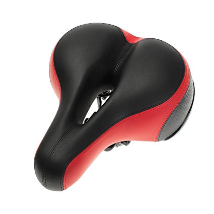 OUTERDO Comfort Gel Bicycle Saddle Bike Saddle with Safety Reflective Tape Comfort Soft Foam Cycling Seat Bike Suspension Cruiser Saddle