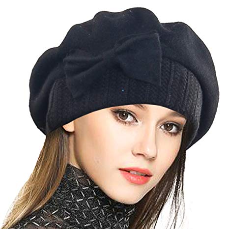 VECRY Women's 100% Wool Bucket Hat Felt Cloche Beret Dress Winter Beanie Hats