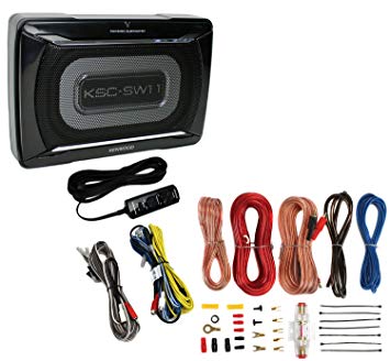 Kenwood KSC-SW11 150W Low-Profile Amplified Car Subwoofer Enclosure Amp Kit