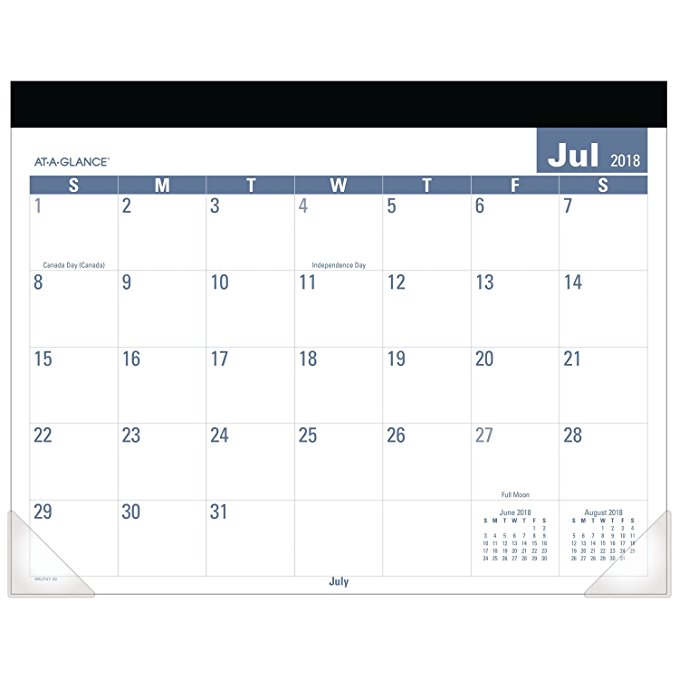 AT-A-GLANCE 2018-2019 Academic Year Desk Pad Calendar, Standard, 22 x 17, E-Z Read (SKLPAY32)