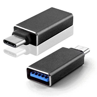 USB-C (Type-C) to 3.0 USB-A (Type-A) Adapter Converter Connector - Type C Male to USB 3.0 Type A Female Compatible with The New 2015 Macbook (Black)