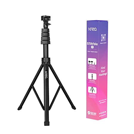 Kreo 1.6m Stayble Tripod Stand for Mobile Phone Stand for Ring Lights and Camera Light Stand Tripod for Phone Mobile Stand for Video Recording Camera Stand for Video Shooting