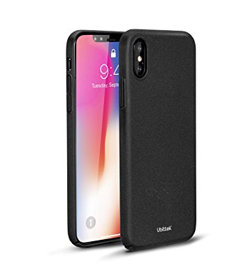 iPhone X Case, Ubittek Snug-Fit Slender [Matte Black] Extreme Lightweight & Thin Superior Coating PC Hard Skin Cover for iPhone X