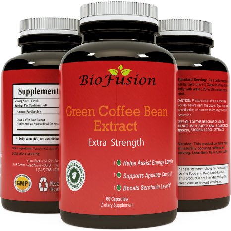 Pure Green Coffee Bean Extract Supplement - Best For Weight Loss & Safe Appetite Suppressant - 800 mg with 50% Chlorogenic Acid + Best Energy Booster + Advanced Natural Potent Formula - 60 Capsules
