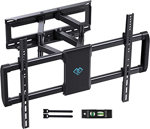 PERLESMITH Full Motion TV Wall Mount for 37-75 inch TVs, TV Mount with Smooth Swivel, Tilt,Extension, Dual Articulating Arms, Wall Mount TV Bracket Holds up to 100 lbs, Max VESA 600x400mm, PSLF10