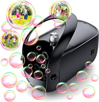 Semai Bubble Machine, Kids Outdoor Toys Portable Automatic Bubble Maker 3000  Bubbles Per Minute Bubble Blower With 2 Speed Modes Operated By Plugin or Batteries Bubble Toy Gift For Kid Children Playing And Indoor Outdoor Party Wedding Social Outing