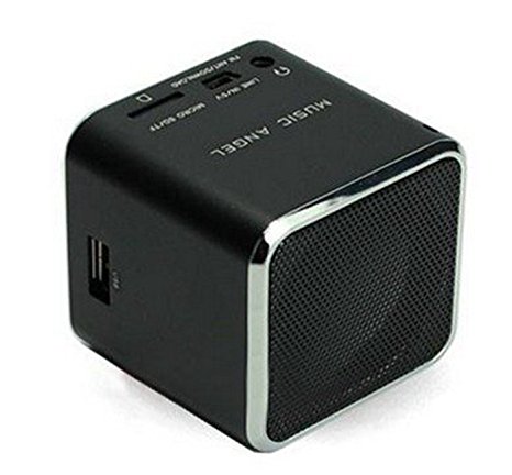 Music Angel Mini Speaker Multimedia Speaker Support Tf Card U Disk Fm Radio Md07u Black