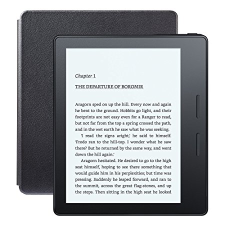 New - Kindle Oasis E-reader with Leather Charging Cover - Black, 6" High-Resolution Display (300 ppi), Free 3G   Wi-Fi - Includes Special Offers