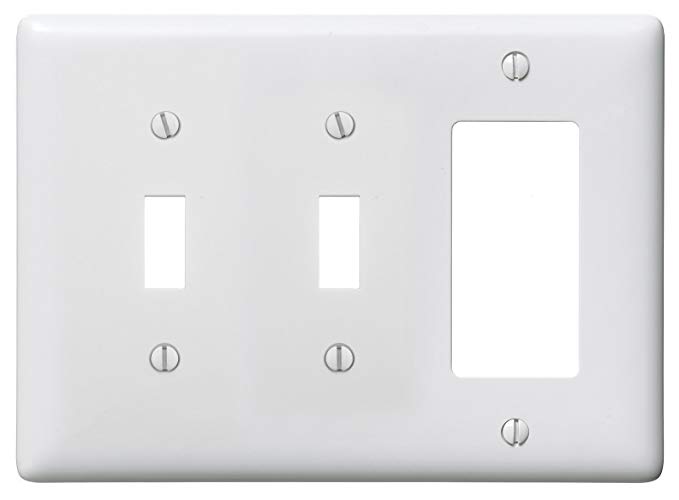 Bryant Electric NP226W 3-Gang 2 Toggle 1 Decorator/GFCI Wall Plate, White