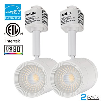 2 PACK 8.5W(50W Equiv.) Integrated CRI90  LED Track Light Head, Dimmable 38° Spotlight Track Light, 500lm ENERGY STAR ETL-Listed for Accent Task Wall Art Exhibition Retail Lighting, 4000K Cool White