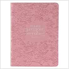 Christian Art Gifts Strawberry Pink Floral Vegan Leather Small Journal Inspirational Scripture Women's Notebook More Precious Than Rubies Bible Verse Proverbs 3:15, 240 Ruled Pages, Ribbon 5.7" x 7"