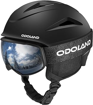 Odoland Snowboard Helmet, Ski Helmet with Ski Goggles for Adults, Durable PC Shell & EPS Foam, Safety Snow Helmets and Protective Goggles for Men Women Youth