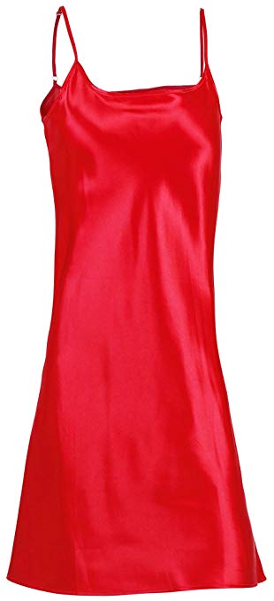 Verabella Women's Elegant Nightshirts Satin Sleepwear Chemise Slip