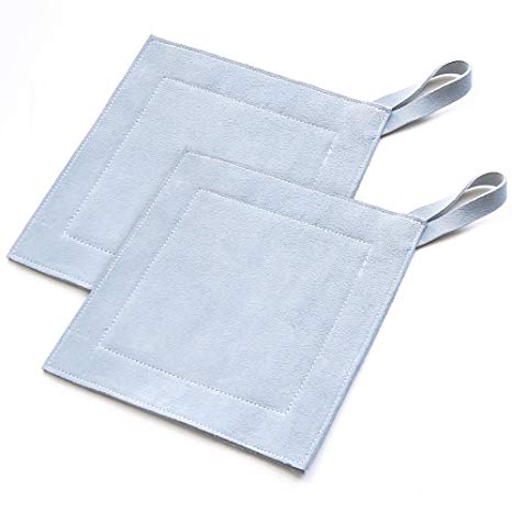 All Purpose Leather Suede Hot Pads For Use As Trivet, Hotpad, and Pot Holder. Slate, Set of 2