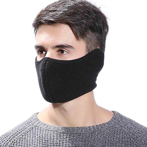 TECHONG Mens Winter Warm Windproof Mask - Thick Dustproof Breathable Mouth Cover