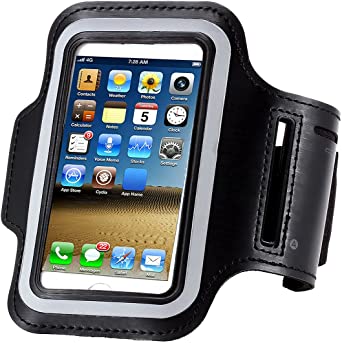 Water Resistant Cell Phone Armband:CaseHQ 5.2 Inch Case for iPhone X,8, 7, 6, 6S, SE, 5, 5C, 5S, and Galaxy S5, Google Pixel - Adjustable Reflective Running Workout Gym Band, Key Holder-Black