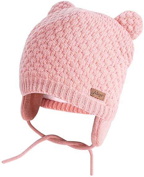 Winter Beanie Hat for Baby Kids Toddler Infant Newborn, Earflap Cute Warm Fleece Lind Knit Cap for Boys Girls