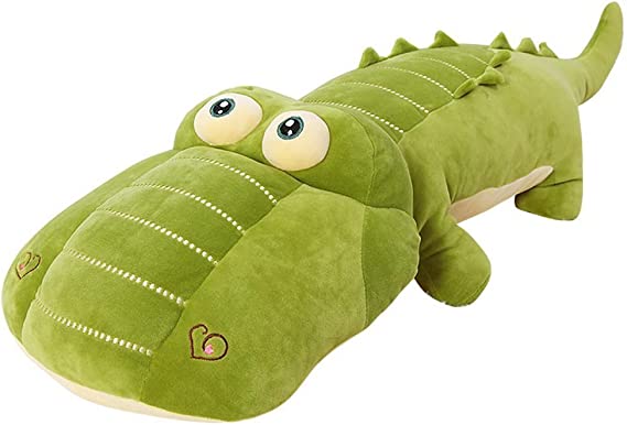 VSFNDB Crocodile Plush Toy Stuffed Animal 26 Inch Green Large Giant Alligator Animal Stuffed Plushies Super Soft Cute Cuddly Pillow Cushion Stuff Dolls Xmas Gift for Children Kids Boys Girls, 26Inches