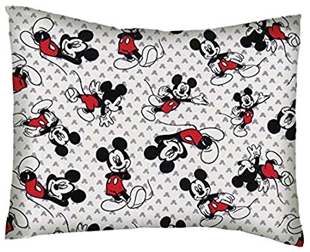 SheetWorld Crib / Toddler Percale Baby Pillow Case - Baby Pillow Case - Mickey Mouse - Made In USA