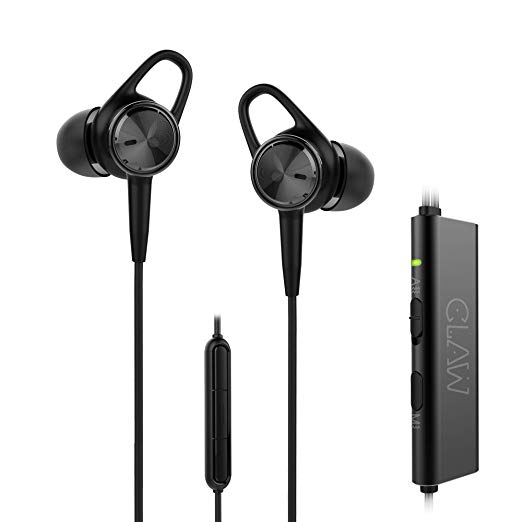 CLAW ANC7 Active Noise Cancelling Earphones with Microphone and in-line Controls - 16 Hours of Playtime with a 97% (28 dB) Ambient Noise Reduction