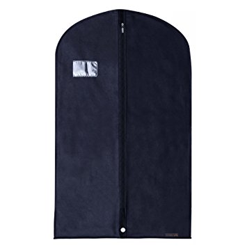 Hangerworld Breathable Navy Blue 40 Inch Suit Carry Garment Bag - Safe for Long Term Storage & Travel