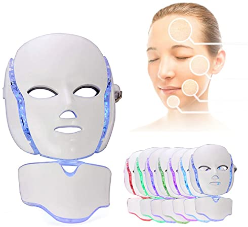 Light Therapy Mask,7 Colors Led Photon Face Mask Phototherapy facial skin treatment anti-wrinkle anti-aging whitening tender skin Acne Kit