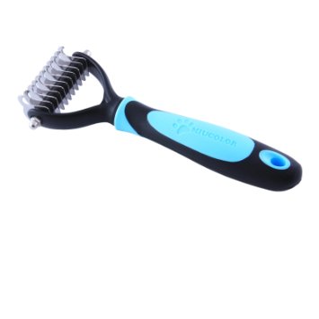 MIU COLOR Professional Pet Grooming Undercoat Rake Comb Dematting Tool TPE  PP 11 Teeth Wide